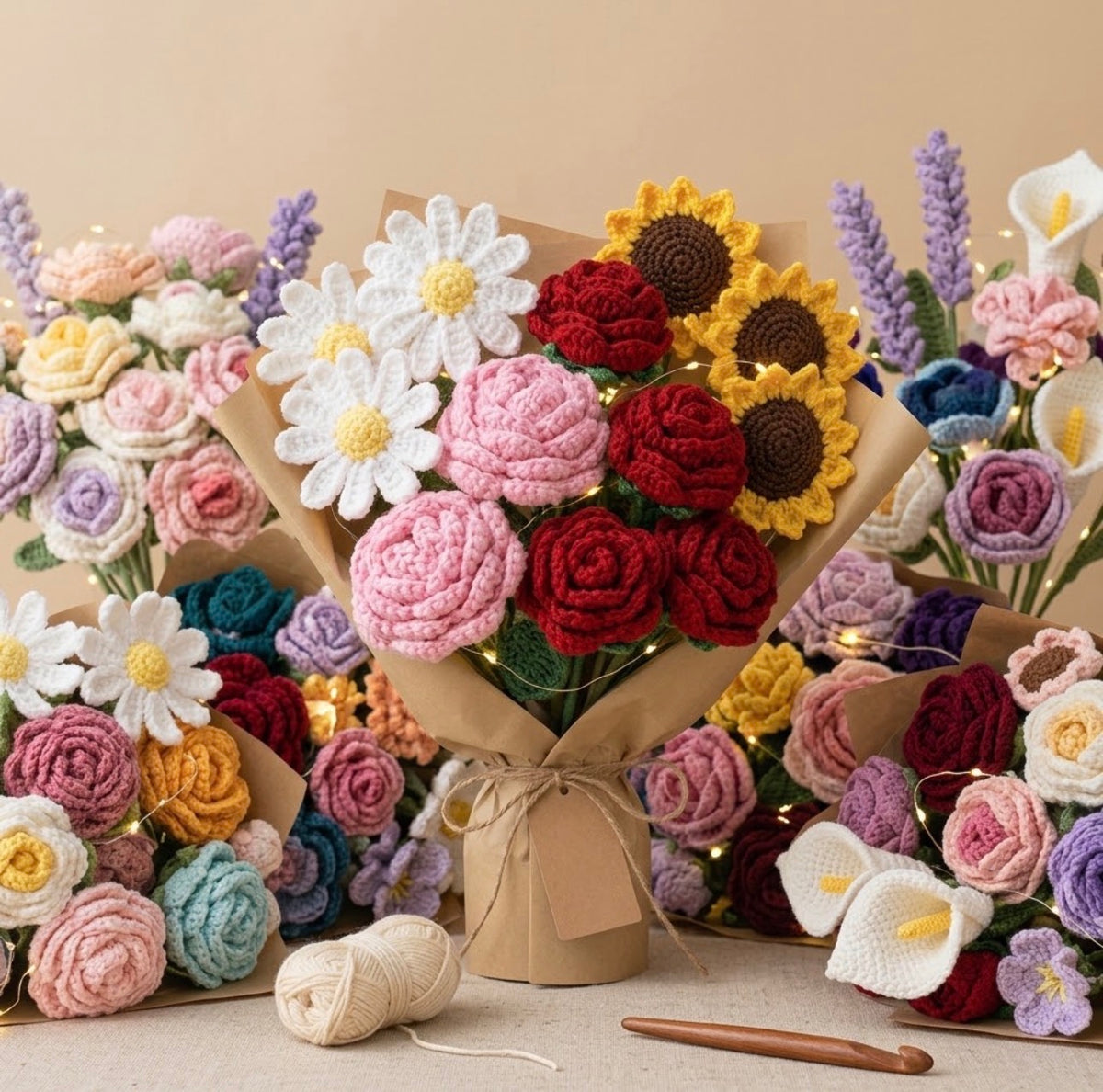 Bunch of crotchet Flowers