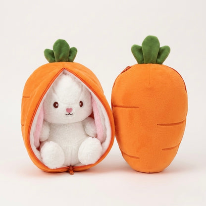 Large Strawberry Rabbit Zipper Bunny Plush Toy