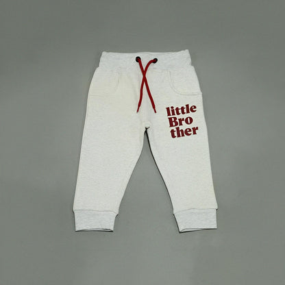 Little Bro Maroon & Oatmeal Tracksuit for Kids