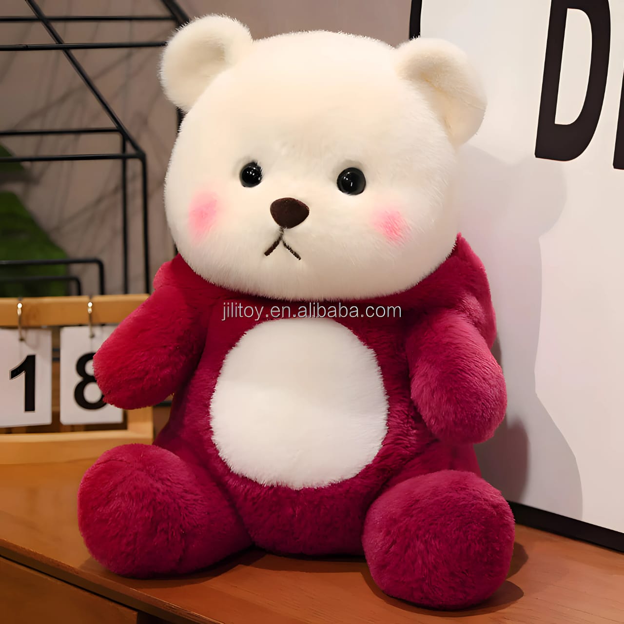 Maroon Hoodie Teddy Bear