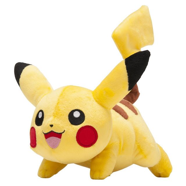 Plush toy of Pikachu on a white background